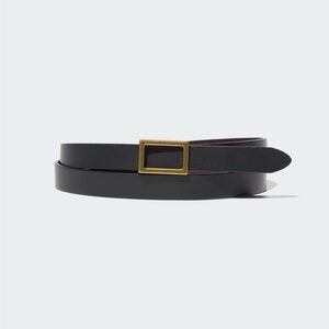 Uniqlo Reversible Leather Black and Brown Belt with Gold Buckle